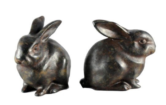 Hand Patinated Bunny Rabit Sculpture, Figurine