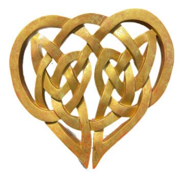 Gold Leafed Celtic Heart, Wall Hanging Decor, Art